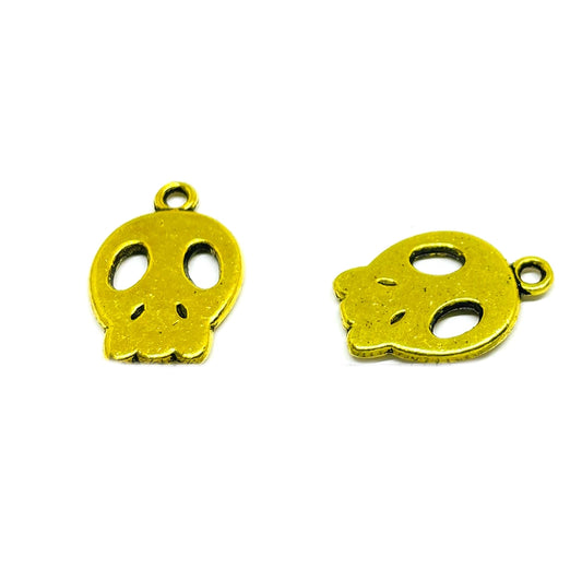 Colgante Dorado Calavera - 18mm - 2und