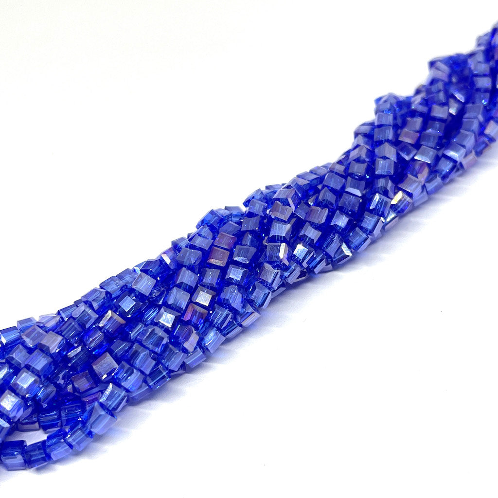 Cristal Cuadrado de 3x3mm - Azul tornasol