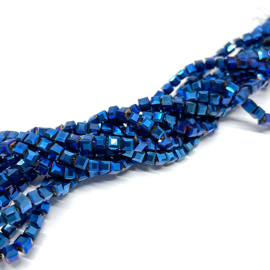 Cristal Cuadrado de 3x3mm - Azul metalizado