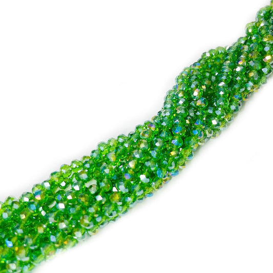 Cristal Chino - 4x3mm - Verde Tornasol