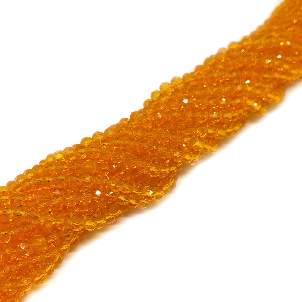 Cristal Chino - 4x3mm - Naranja Transparente