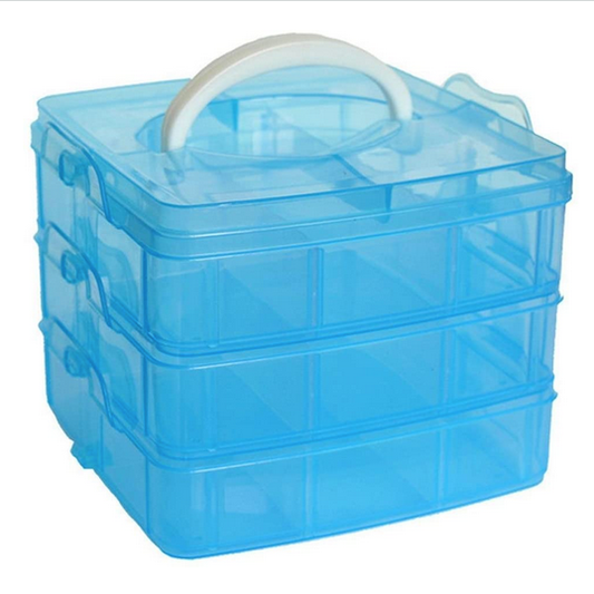 Caja Organizadora Apilable - 3 niveles - Azul