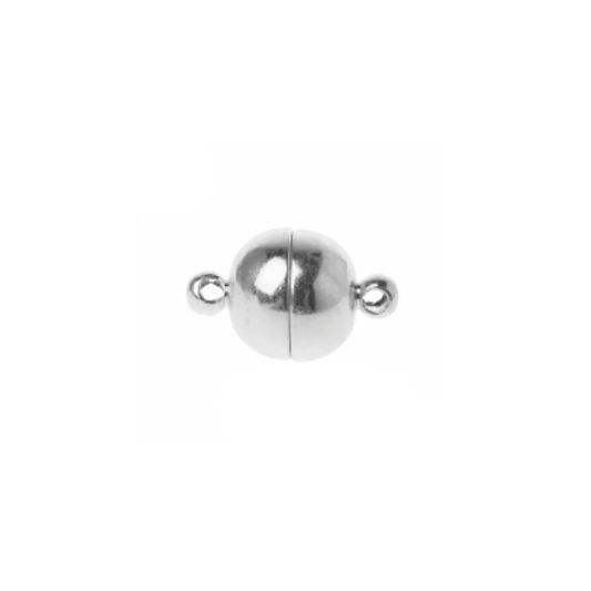 Broche Iman Redondo Plateado - 6mm - 1 und