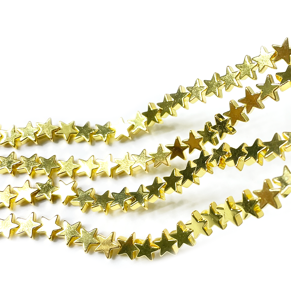 Hematita Estrellas - Dorado - 7mm