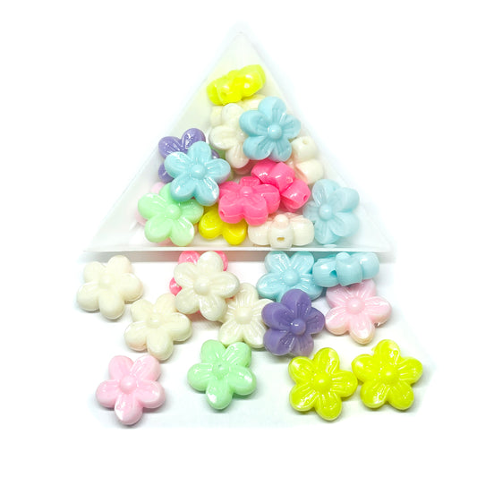 Acrilico Pastel - Flor - 15mm - 10gr - Mix colores