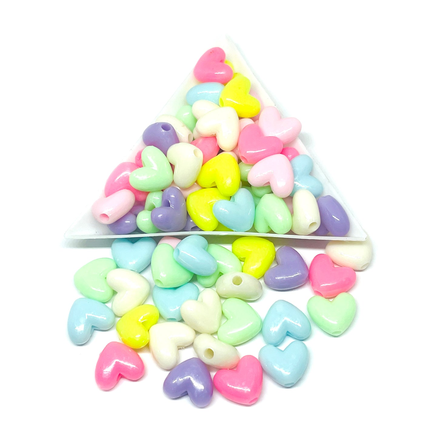 Acrilico Pastel - Corazon - 11mm - 10gr - Mix colores