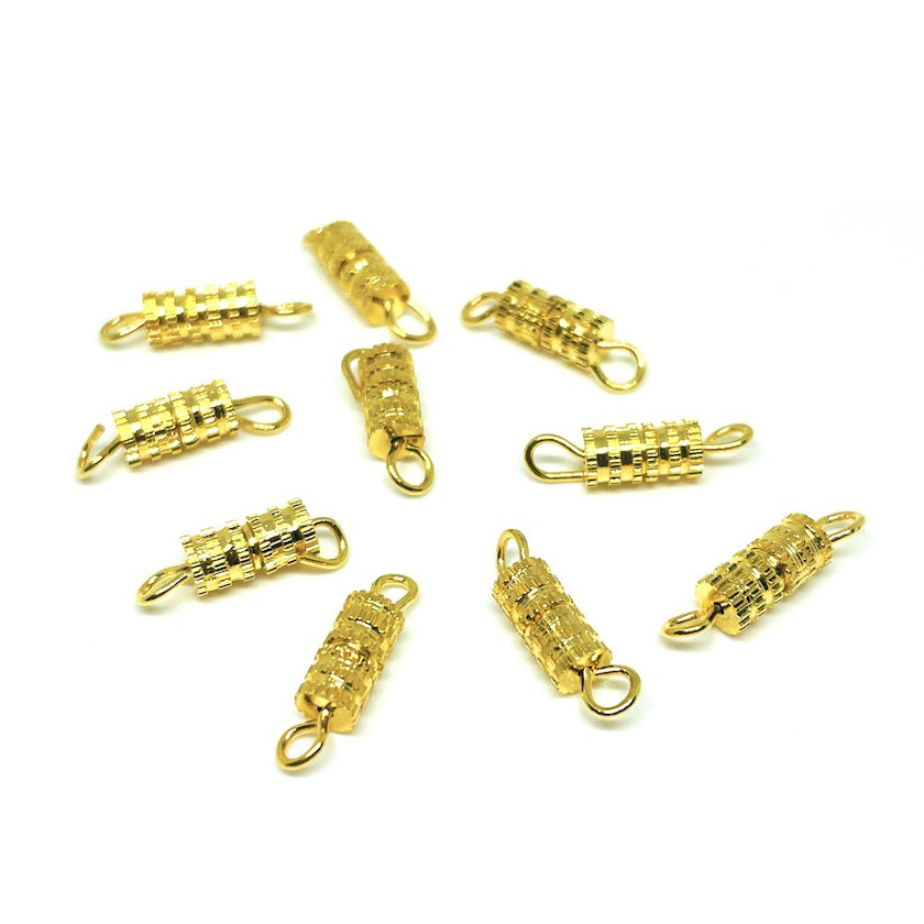 Broche Tornillo con argolla 7mm - Dorado - 10und