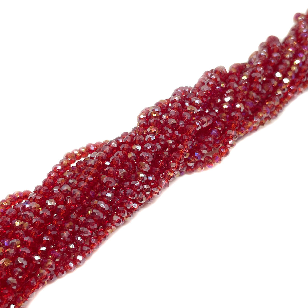 Cristal Chino - 3x2mm - Rojo Tornasol