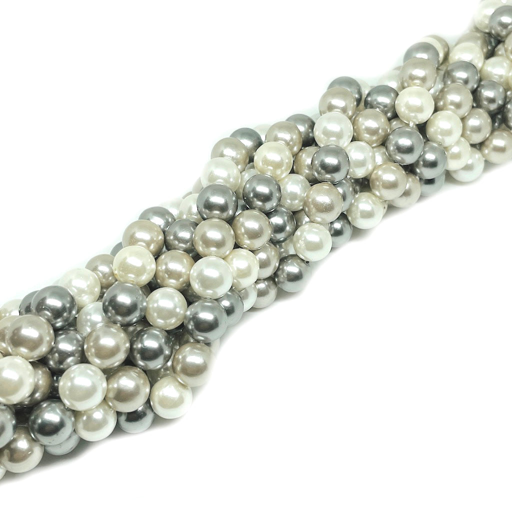 Perla Shell - Gris matizado - 8mm