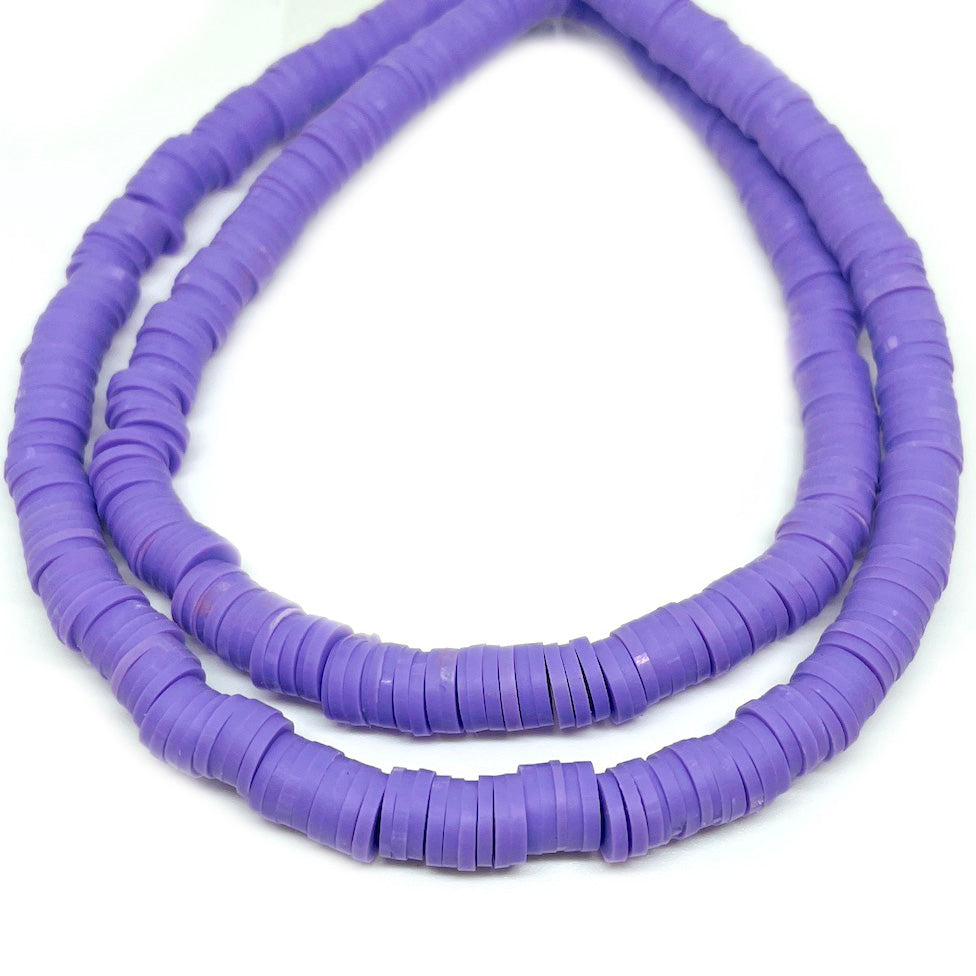 Cuentas de Fimo - 6x1mm - Morado