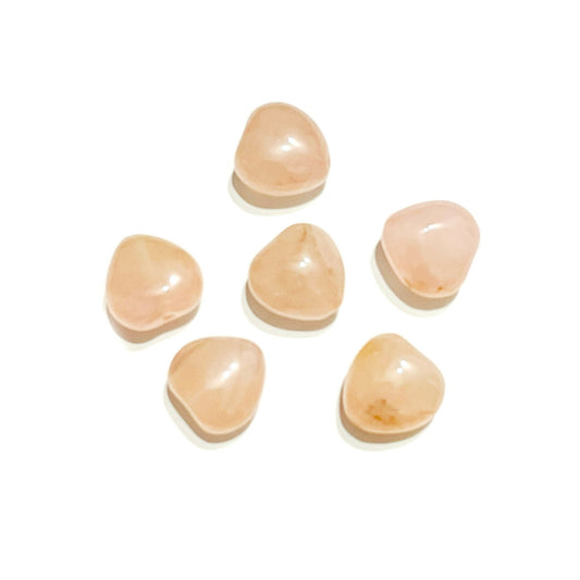 Set de Corazones Redondos Gruesos - 14mm - Cuarzo Rosado - 6und