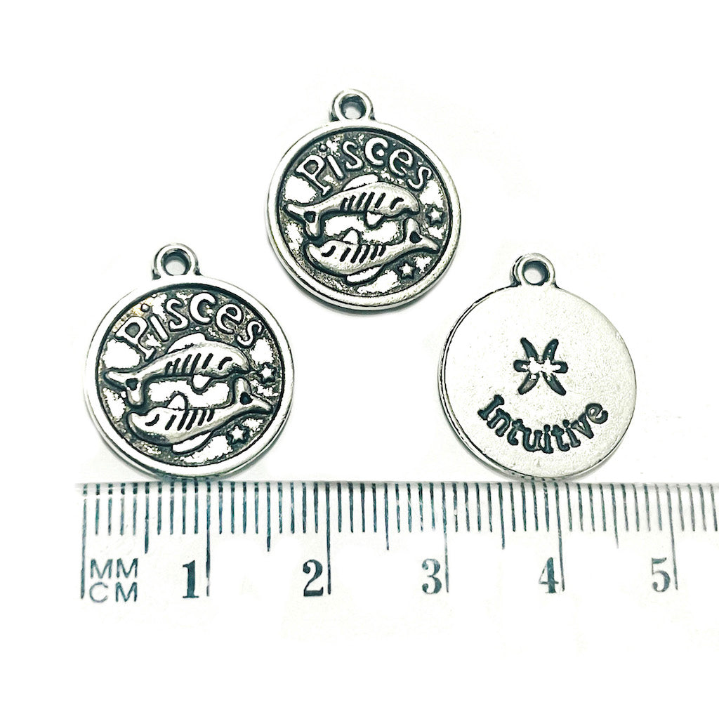 Colgantes Signos Zodiáco Plateados - 17mm - Modelo a elección