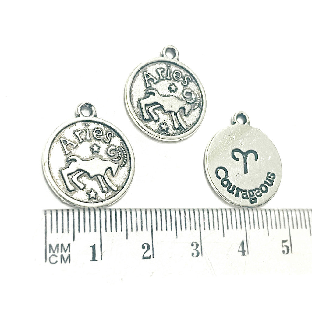 Colgantes Signos Zodiáco Plateados - 17mm - Modelo a elección