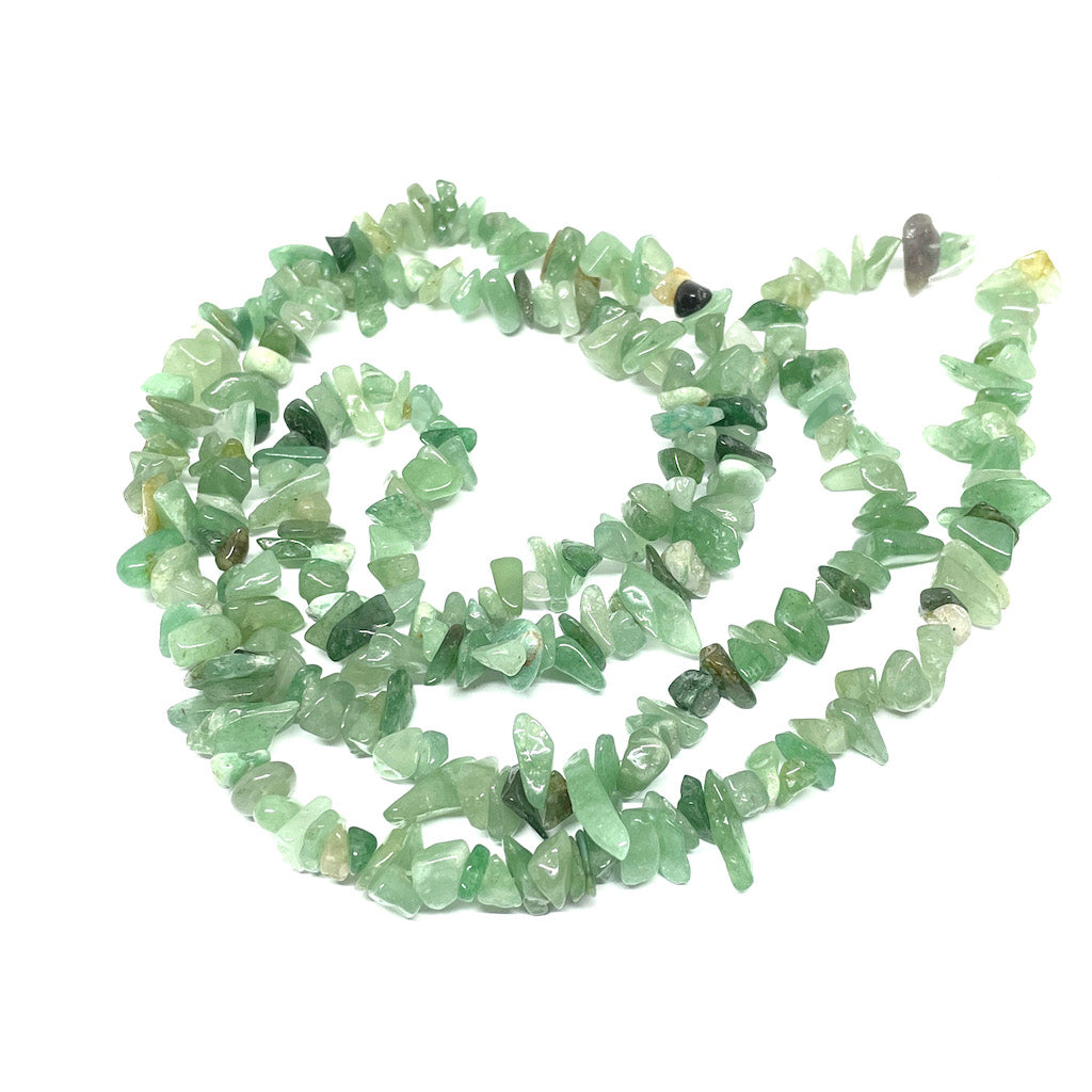 Chip de Piedra Jade Verde | Tira 80cm aprox