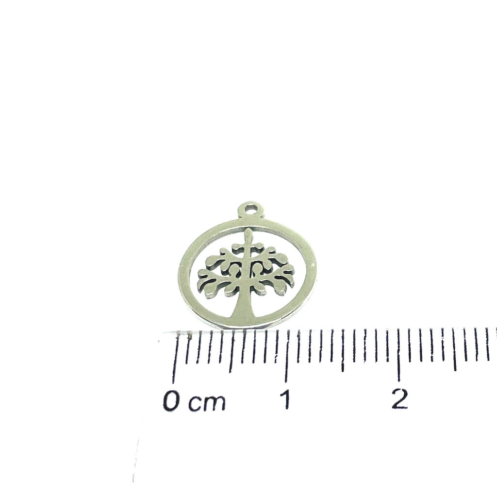 Dije Mini de Acero Quirúrgico - Arbol de la vida 13mm - 1und