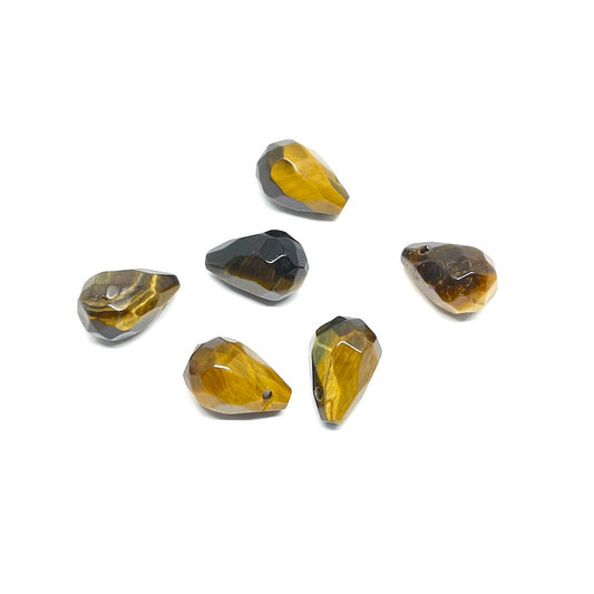 Set gotas de piedra - 12x8mm - Ojo de Tigre - 6 und