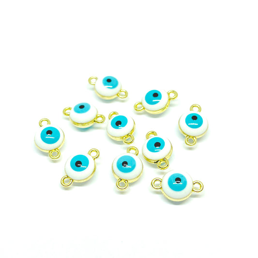 Ojos Turcos Conector Esmaltado - 7mm - Blanco - 1und