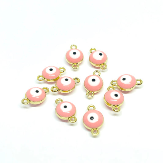 Ojos Turcos Conector Esmaltado - 7mm - Rosado - 1und