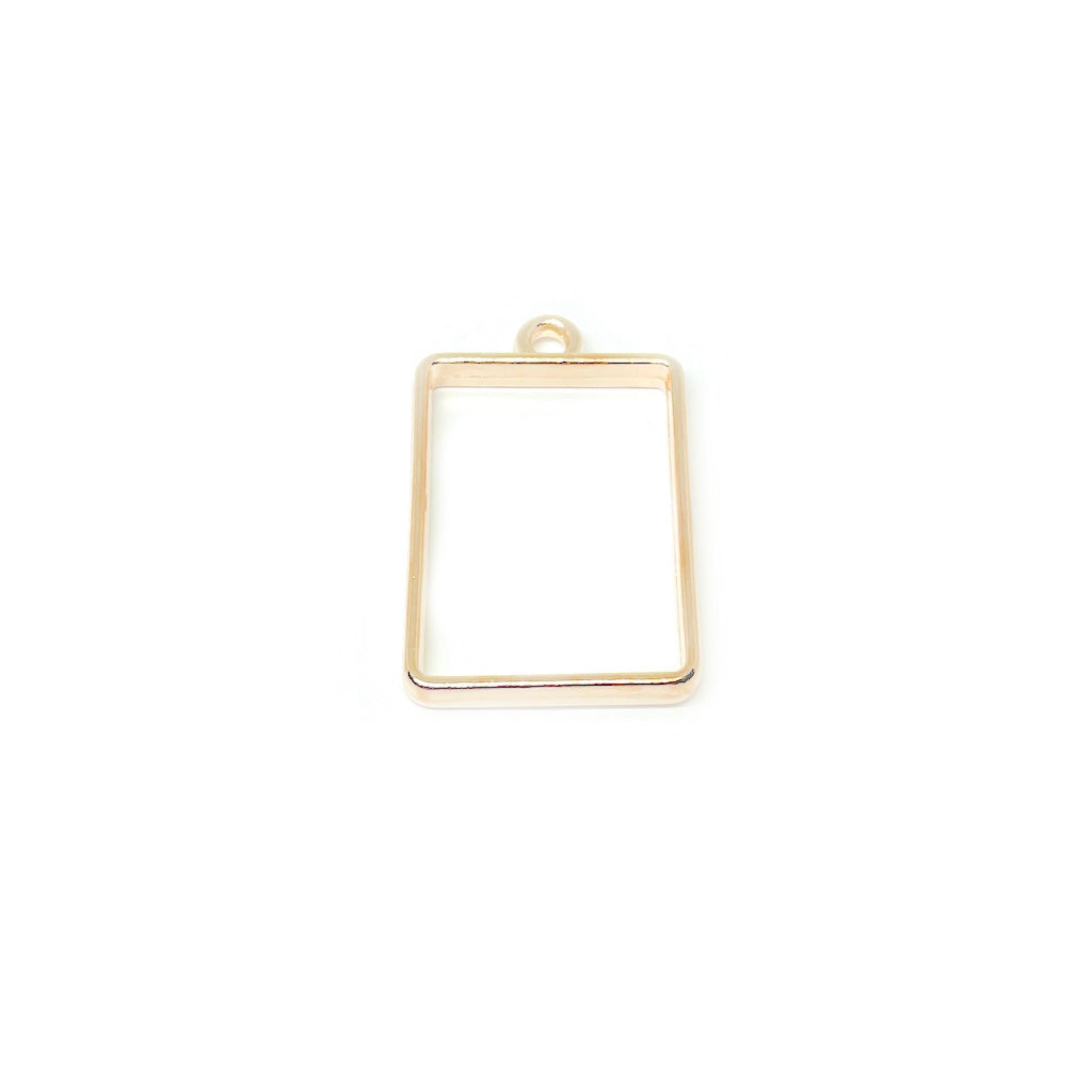 Base Hueca Rectangulo - Dorado - 21x34mm - 1und