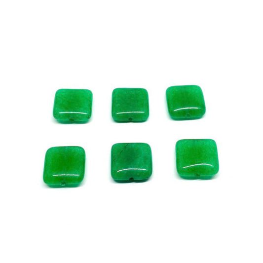 Set de Piedras Cuadradas - Jade Verde - 12x12mm | 6und