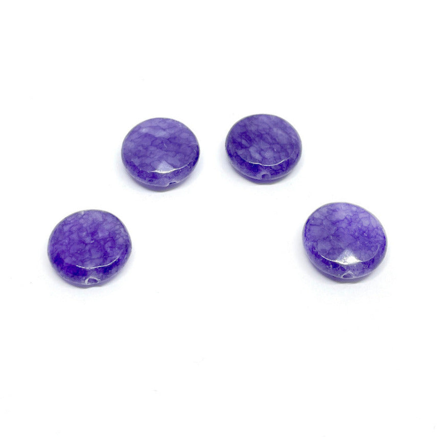 Set de Disco Facetado Ágata - Morado - 15mm | 4und