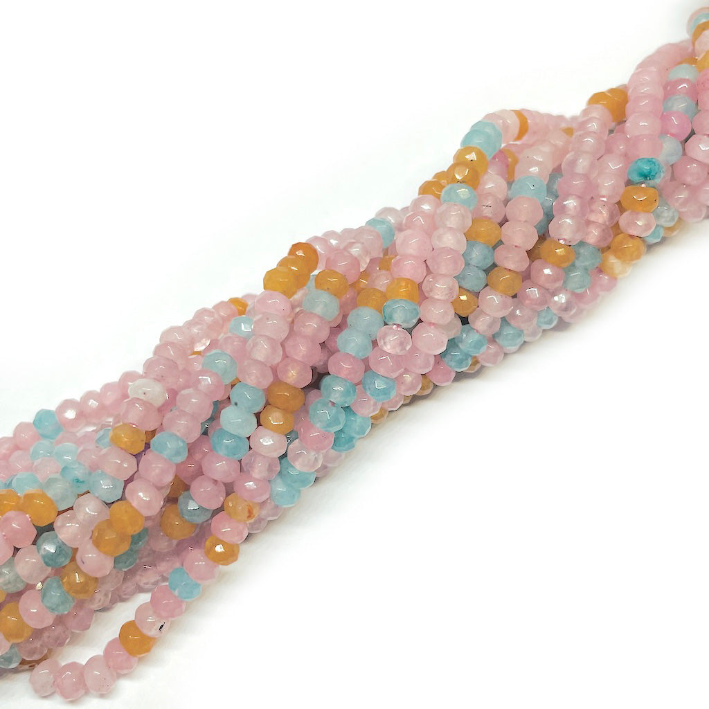 Agatas Tipo dona - 4x2mm - Mix Rosa Celeste