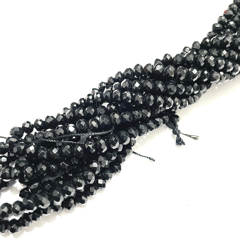 Agatas Tipo dona - 6x4mm - Negro