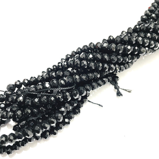 Agatas Tipo dona - 6x4mm - Negro