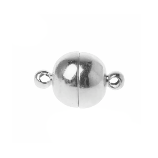 Broche Iman Redondo Plateado - 8mm - 1 und