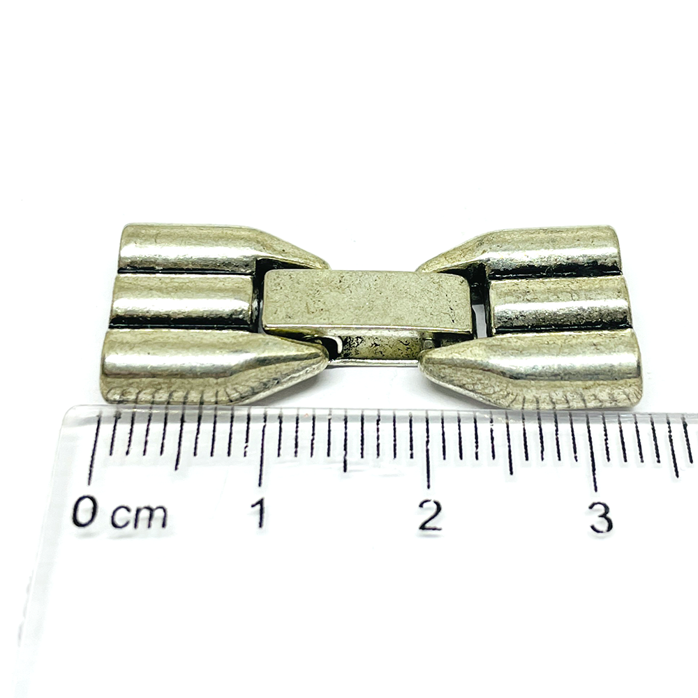 Broche tipo brazalete tubular triple - 35mm - Plateado - 1und